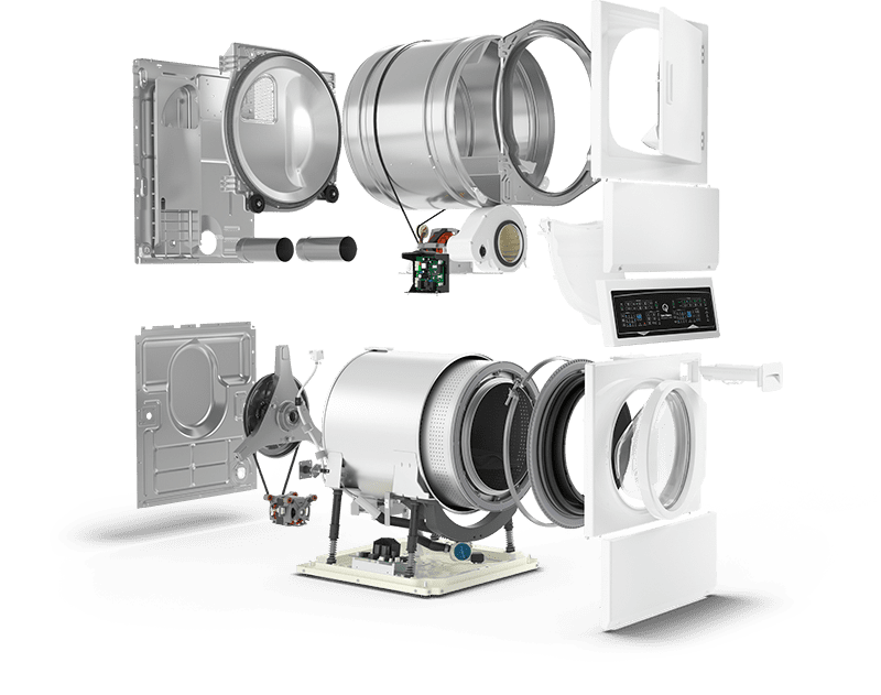 Speed Queen Stacked Washer-Gas Dryer with Sanitize - White (SF7003WG)