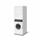 Speed Queen SF7 Stacked White Washer ? Electric Dryer with Pet Plus - White (SF7007WE)