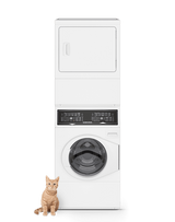 Speed Queen SF7 Stacked White Washer ? Electric Dryer with Pet Plus - White (SF7007WE)