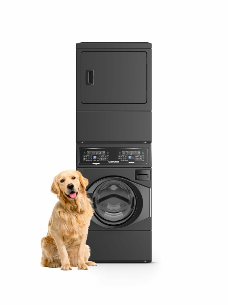 Speed Queen SF7 Stacked Washer ? Gas Dryer with Pet Plus™ - Graphite (SF7008BG)