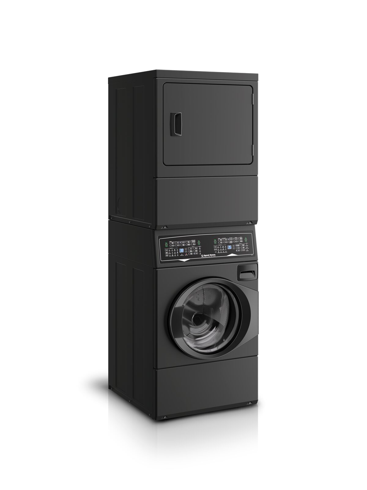 Speed Queen  SF7 Stacked Washer ? Gas Dryer with Pet Plus™ - Matte Black (SF7008BG)