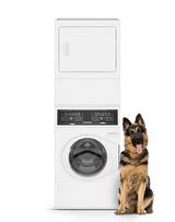 Speed Queen  SF7 Stacked White Washer ? Gas Dryer with Pet Plus™ - White (SF7008WG)