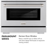 ZLINE  36 In. 5.2 Cu. Ft. Paramount Gas Range With 6 Burner Cooktop And Convection Gas Oven In Stainless Steel - Stainless Steel (SGR36)