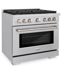 ZLINE  36 In. 5.2 Cu. Ft. Paramount Gas Range With 6 Burner Cooktop And Convection Gas Oven In Stainless Steel - Stainless Steel (SGR36)