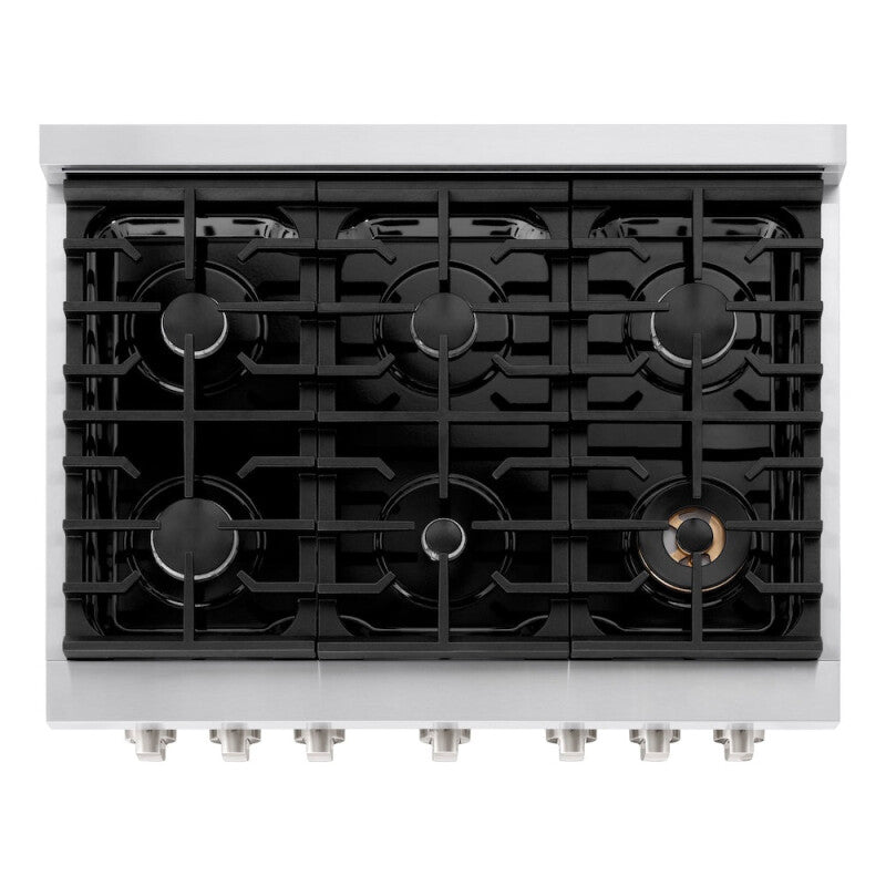 ZLINE  36 In. 5.2 Cu. Ft. Paramount Gas Range With 6 Burner Cooktop And Convection Gas Oven In Stainless Steel - Stainless Steel (SGR36)