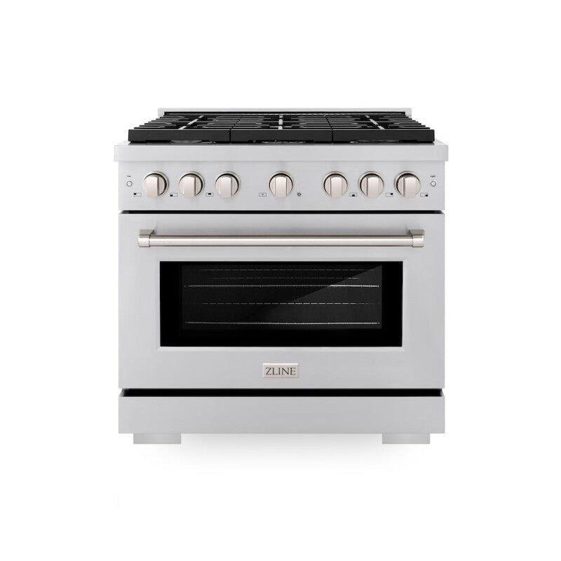ZLINE  36 In. 5.2 Cu. Ft. Paramount Gas Range With 6 Burner Cooktop And Convection Gas Oven In Stainless Steel - Stainless Steel (SGR36)