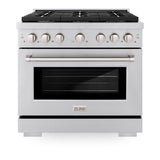 ZLINE  36 In. 5.2 Cu. Ft. Paramount Gas Range With 6 Burner Cooktop And Convection Gas Oven In Stainless Steel - Stainless Steel (SGR36)