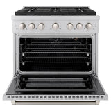 ZLINE  36 In. 5.2 Cu. Ft. Paramount Gas Range With 6 Burner Cooktop And Convection Gas Oven In Stainless Steel - Stainless Steel (SGR36)