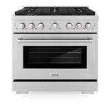 ZLINE 36in. 5.2 cu. ft. 6 Burner Gas Range with Convection Gas Oven in Stainless Steel - Stainless Steel (SGR36)