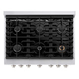 ZLINE 36in. 5.2 cu. ft. 6 Burner Gas Range with Convection Gas Oven in Stainless Steel - Stainless Steel (SGR36)