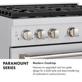 ZLINE 36in. 5.2 cu. ft. 6 Burner Gas Range with Convection Gas Oven in Stainless Steel - Stainless Steel (SGR36)