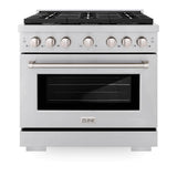ZLINE  36in. 5.2 cu. ft. 6 Burner Gas Range with Convection Gas Oven in Stainless Steel - Stainless Steel (SGR36)