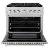 ZLINE  36in. 5.2 cu. ft. 6 Burner Gas Range with Convection Gas Oven in Stainless Steel - Stainless Steel (SGR36)