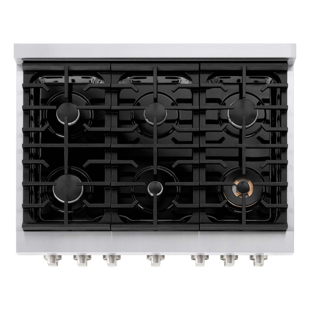 ZLINE  36in. 5.2 cu. ft. 6 Burner Gas Range with Convection Gas Oven in Stainless Steel - Stainless Steel (SGR36)