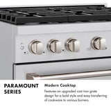 ZLINE  36in. 5.2 cu. ft. 6 Burner Gas Range with Convection Gas Oven in Stainless Steel - Stainless Steel (SGR36)