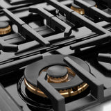 ZLINE  AutographEdition 36 in. 5.2 cu. ft. 6 Burner Gas Range with Convection Gas Oven in Stainless Steel and Champagne Bronze Accents - Stainless Steel (SGRZ36CB)