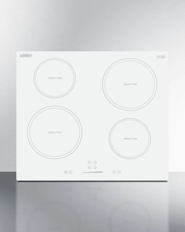 SUMMIT 24" Wide 208-240V 4-Zone Induction Cooktop - White (SINC4B242W)