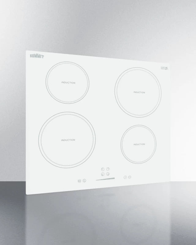SUMMIT 24" Wide 208-240V 4-Zone Induction Cooktop - White (SINC4B242W)