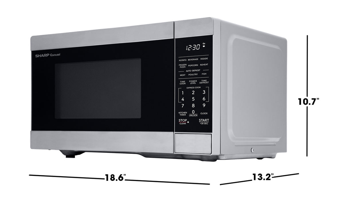 Sharp  0.9 Cu. Ft. 900w Stainless Steel Countertop Microwave Oven - Stainless Steel (SMC0962KS)