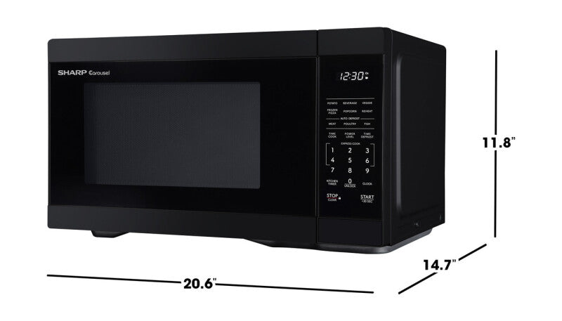 Sharp  1.1 Cu. Ft. 1000w Black Countertop Microwave Oven - Black (SMC1161KB)