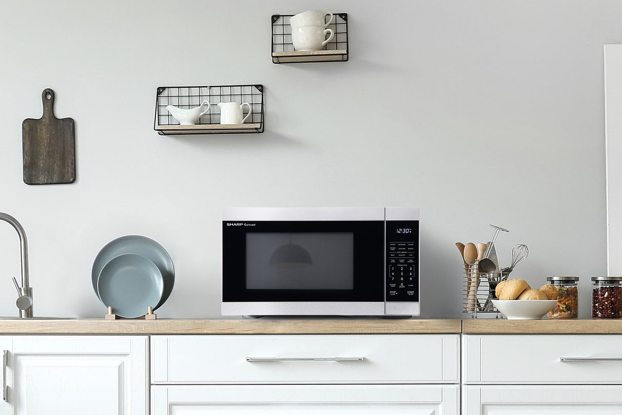 Sharp  1.1 Cu. Ft. 1000w Stainless Steel Countertop Microwave Oven - Stainless Steel (SMC1162KS)