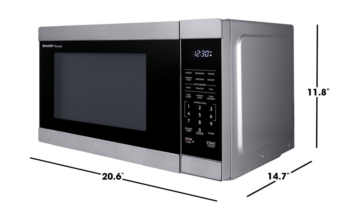 Sharp  1.1 Cu. Ft. 1000w Stainless Steel Countertop Microwave Oven - Stainless Steel (SMC1162KS)