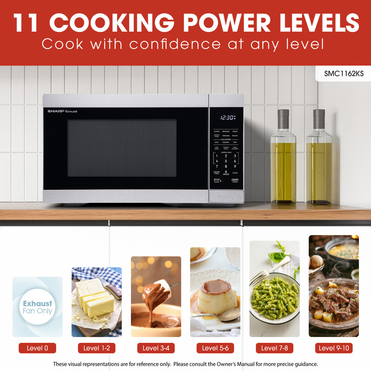 Sharp Sharp 1.1 cu. ft. 1000W Stainless Steel Countertop Microwave Oven - Stainless Steel (SMC1162KS)