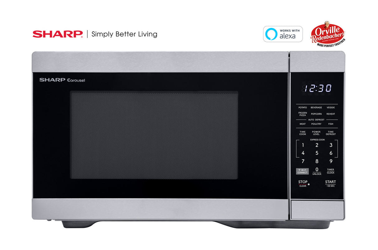 Sharp  1.1 Cu. Ft. 1000w Smart Stainless Steel Countertop Microwave Oven - Stainless Steel (SMC1169KS)