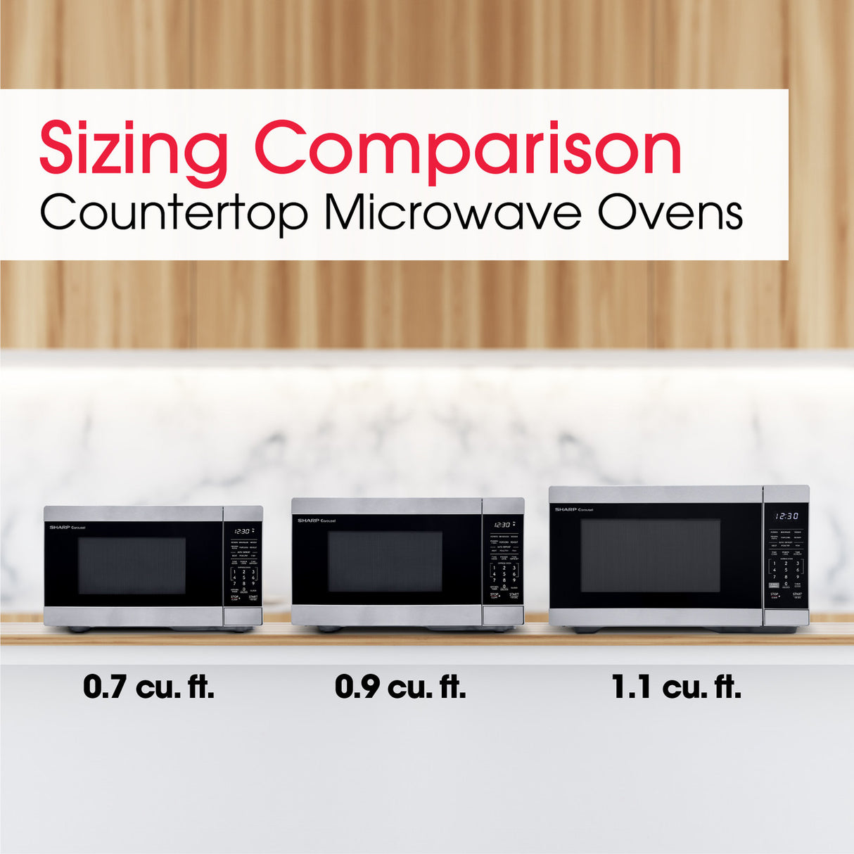 Sharp  1.1 Cu. Ft. 1000w Smart Stainless Steel Countertop Microwave Oven - Stainless Steel (SMC1169KS)
