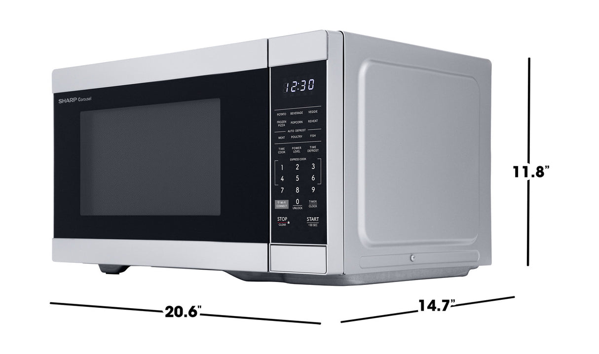 Sharp  1.1 Cu. Ft. 1000w Smart Stainless Steel Countertop Microwave Oven - Stainless Steel (SMC1169KS)