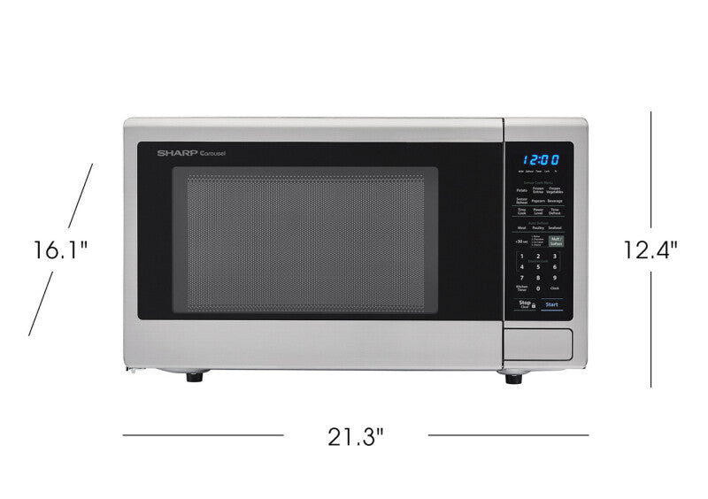 SHARP 1.4 cu. ft. 1000W Carousel Countertop Microwave Oven - Stainless Steel (SMC1442CS)