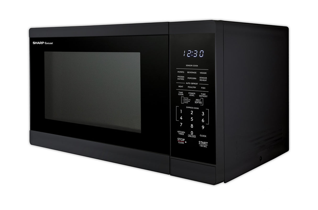 Sharp  1.4 Cu. Ft. 1100w Black Countertop Microwave Oven - Black (SMC1461KB)