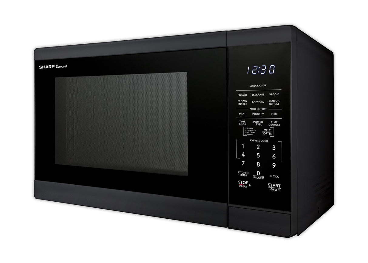 Sharp  1.4 Cu. Ft. 1100w Black Countertop Microwave Oven - Black (SMC1461KB)
