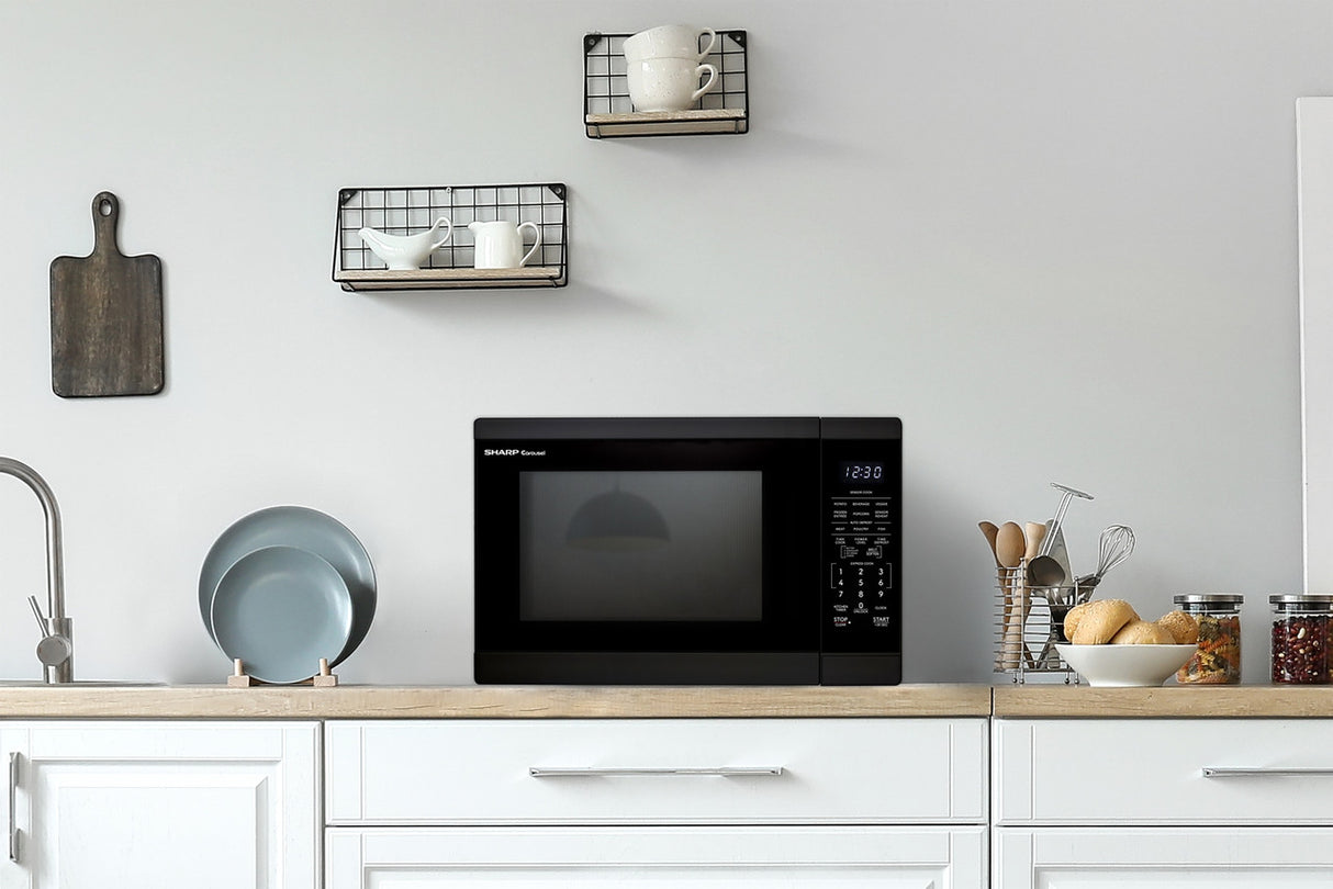 Sharp  1.4 Cu. Ft. 1100w Black Countertop Microwave Oven - Black (SMC1461KB)