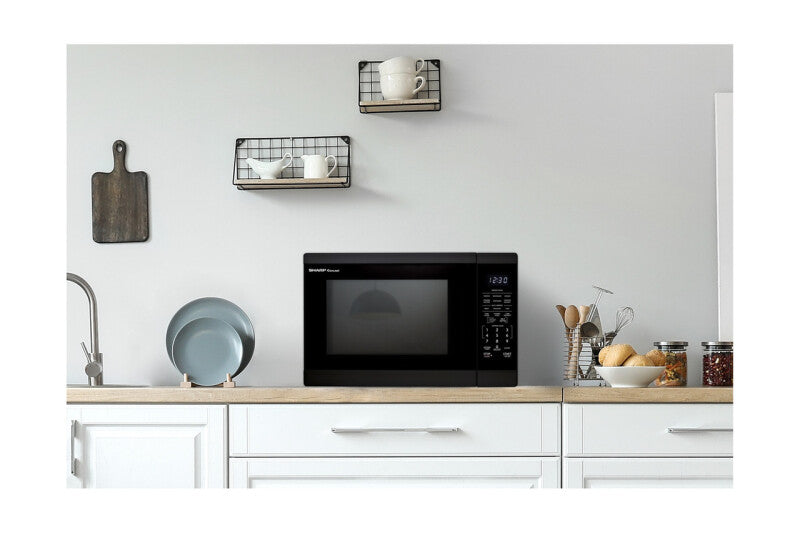 Sharp  1.4 Cu. Ft. 1100w Black Countertop Microwave Oven - Black (SMC1461KB)