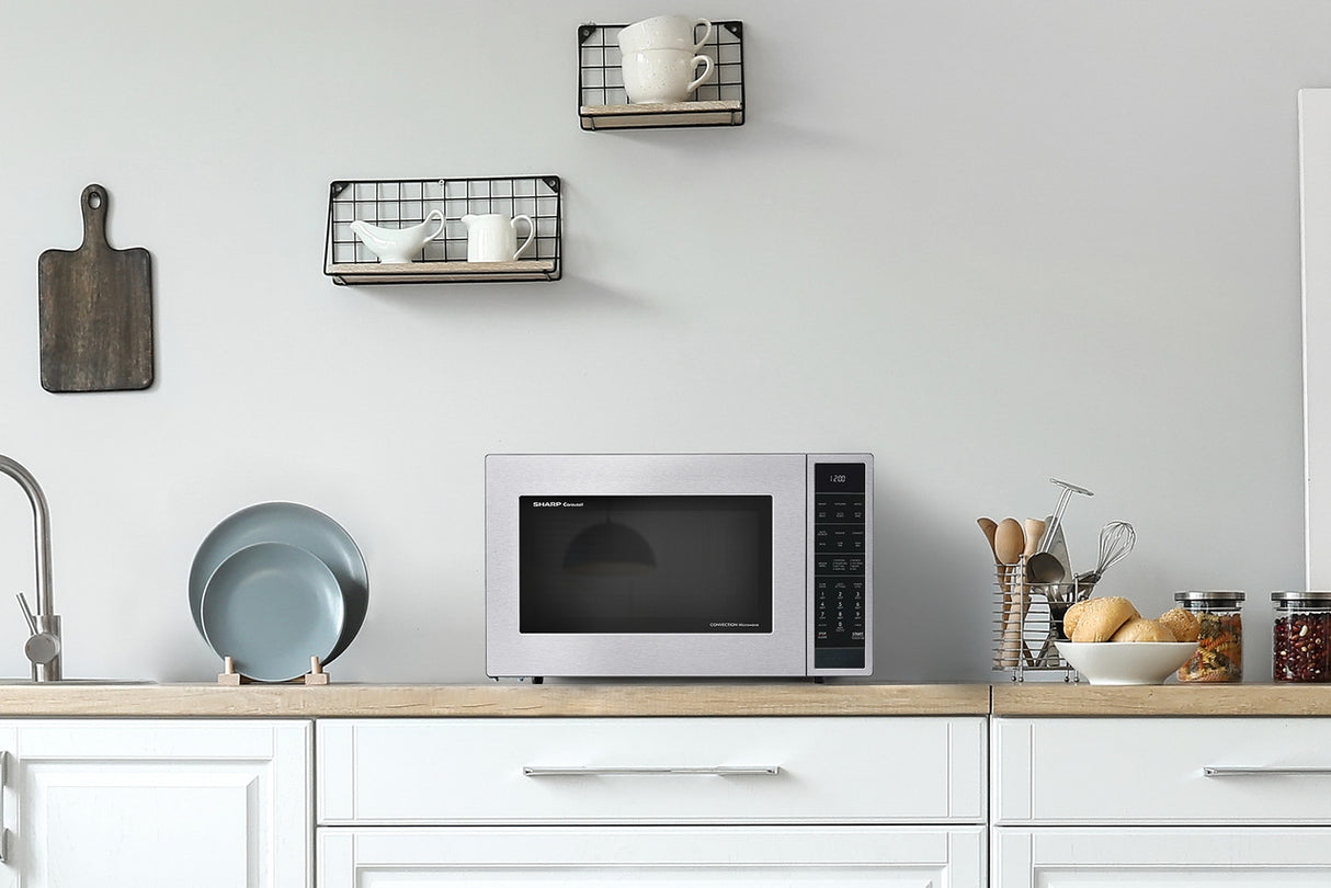 Sharp  1.5 Cu. Ft. 900w Stainless Steel Convection Countertop Microwave Oven - Stainless Steel (SMC1585KS)