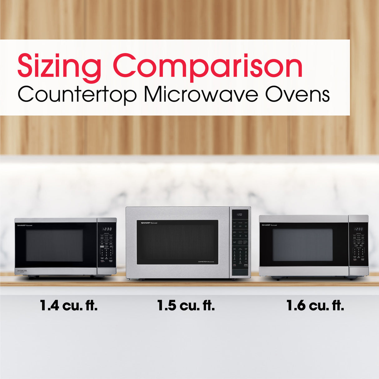 Sharp  1.5 Cu. Ft. 900w Stainless Steel Convection Countertop Microwave Oven - Stainless Steel (SMC1585KS)
