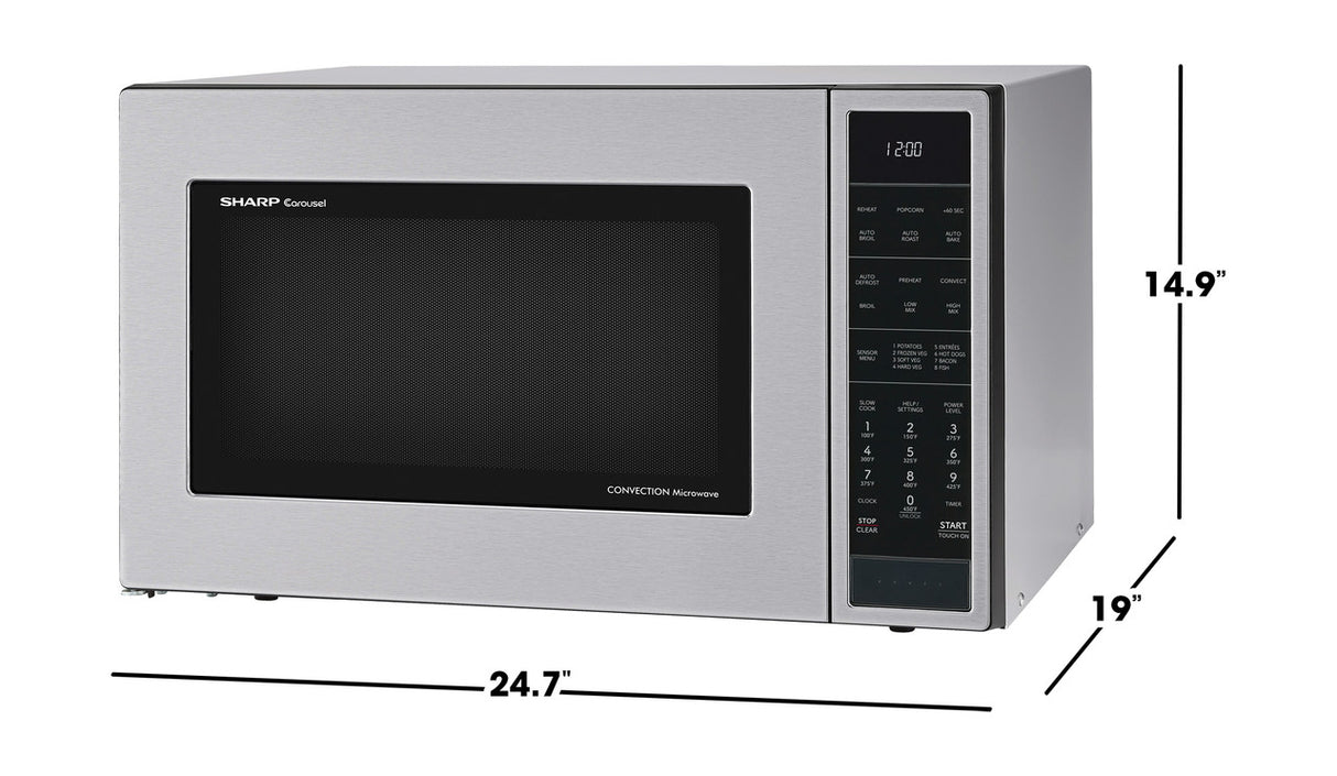 Sharp  1.5 Cu. Ft. 900w Stainless Steel Convection Countertop Microwave Oven - Stainless Steel (SMC1585KS)