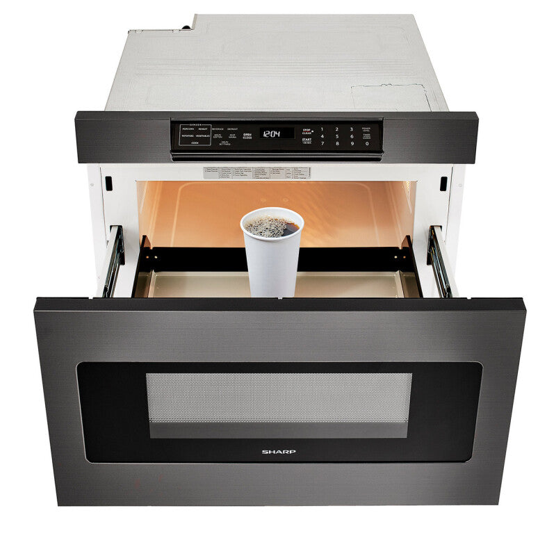 Sharp 24 in. 1.2 cu. ft. 950W Microwave Drawer Oven - Black Stainless Steel (SMD2470AH)