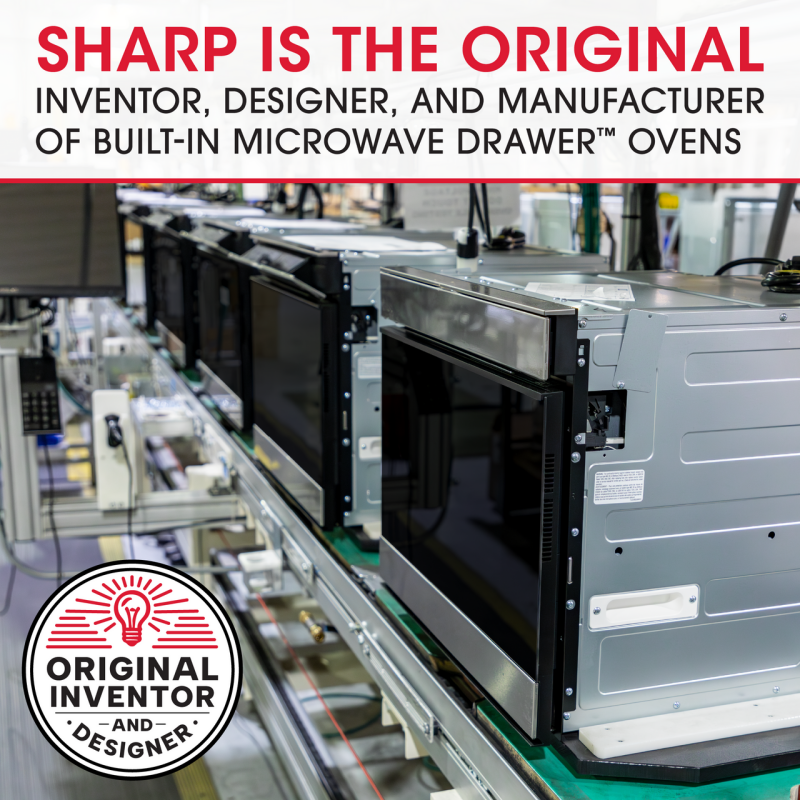 Sharp 24 in. 1.2 cu. ft. 950W Microwave Drawer Oven - Black Stainless Steel (SMD2470AH)