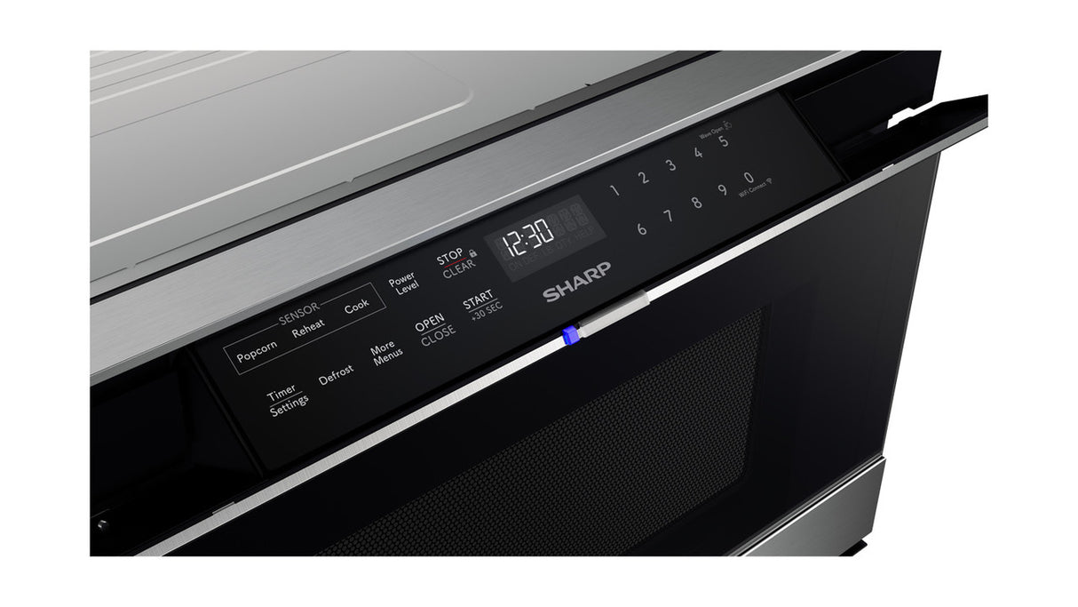 Sharp  24 In. 1.2 Cu. Ft. 950w Stainless Steel Smart Easy Wave Open Microwave Drawer Oven - Stainless Steel (SMD2489ES)