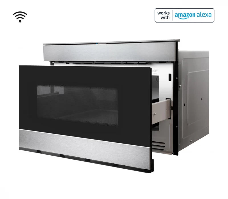 Sharp 24 in. 1.2 cu. ft. 950W Smart Easy Wave Open Microwave Drawer Oven - Stainless Steel (SMD2489ES)