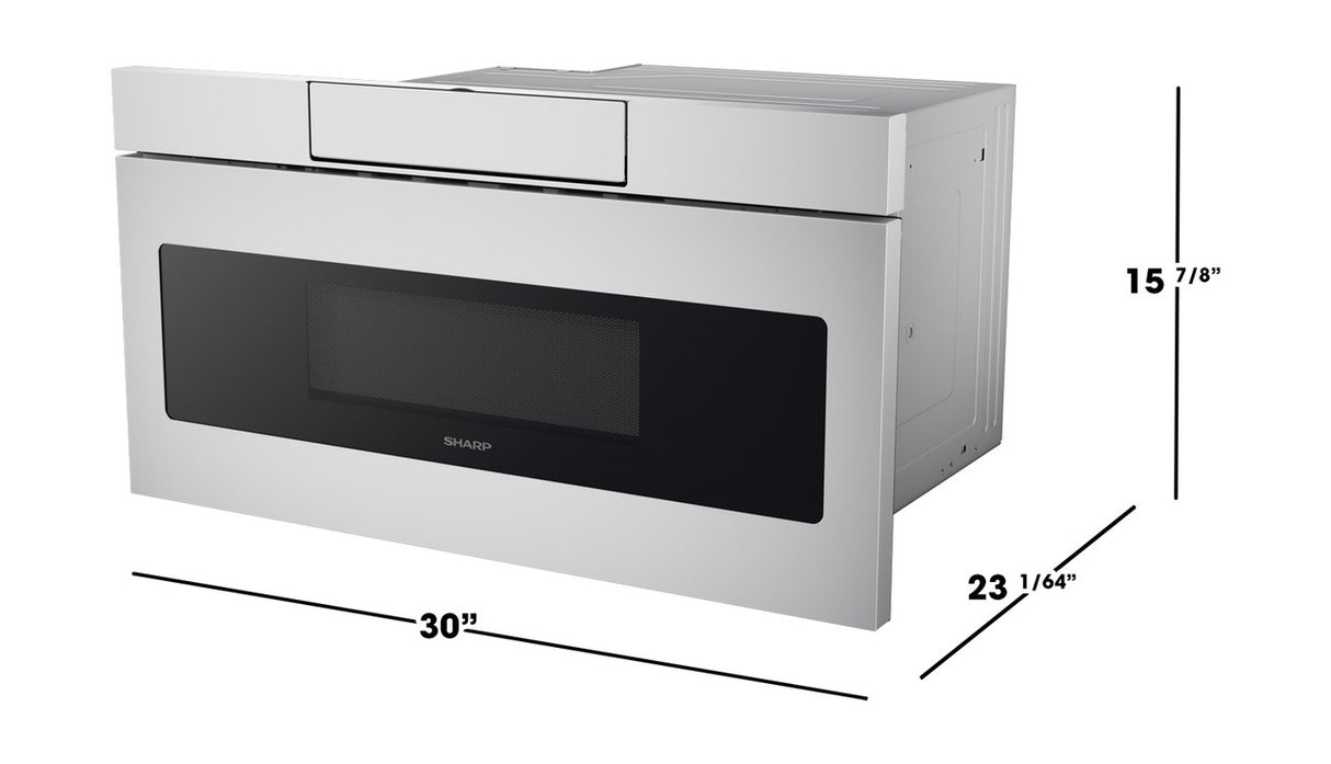 Sharp  30 In. 1.2 Cu. Ft. 950w Stainless Steel Microwave Drawer Oven - Stainless Steel (SMD3070ASY)