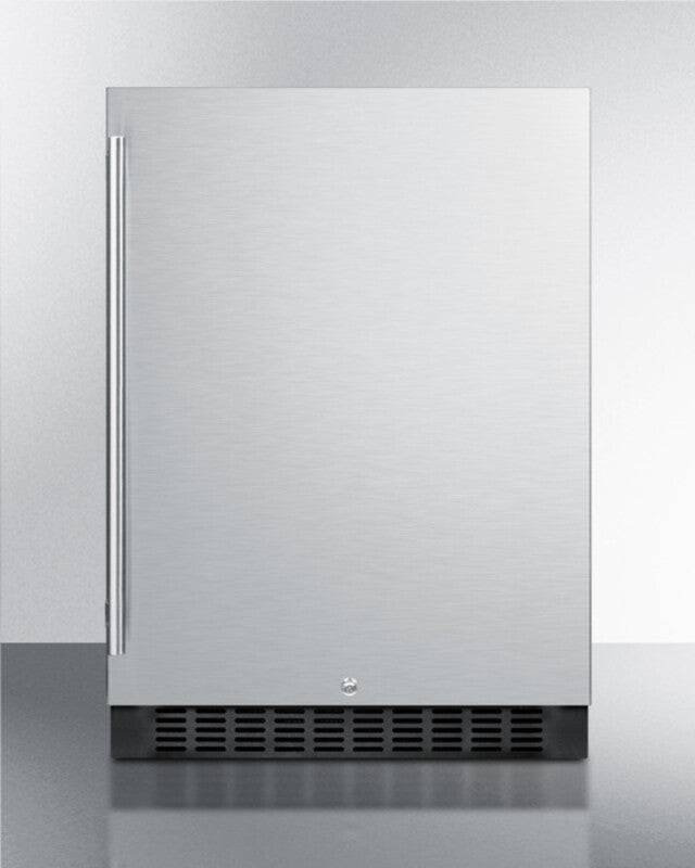 SUMMIT  24" Wide Outdoor All-Refrigerator - Stainless Steel/Black (SPR627OS)