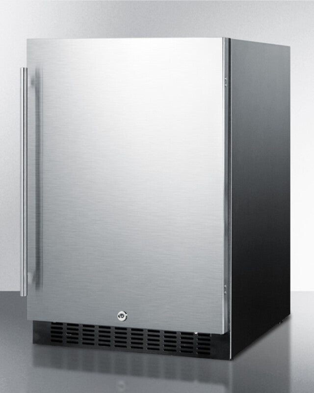 SUMMIT  24" Wide Outdoor All-Refrigerator - Stainless Steel/Black (SPR627OS)