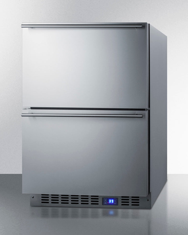 SUMMIT  24" Wide 2-Drawer All-Refrigerator - Stainless Steel (SPR627OS2D)