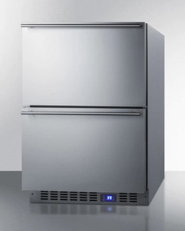 SUMMIT  24" Wide 2-Drawer All-Refrigerator - Stainless Steel (SPR627OS2D)