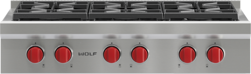 Wolf 36" Sealed Burner Rangetop - 6 Burners - Stainless Steel (SRT366)