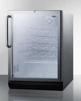 Summit 24" Wide Built-In Wine Cellar, ADA Compliant - Glass (SWC6GBLCSSADA)