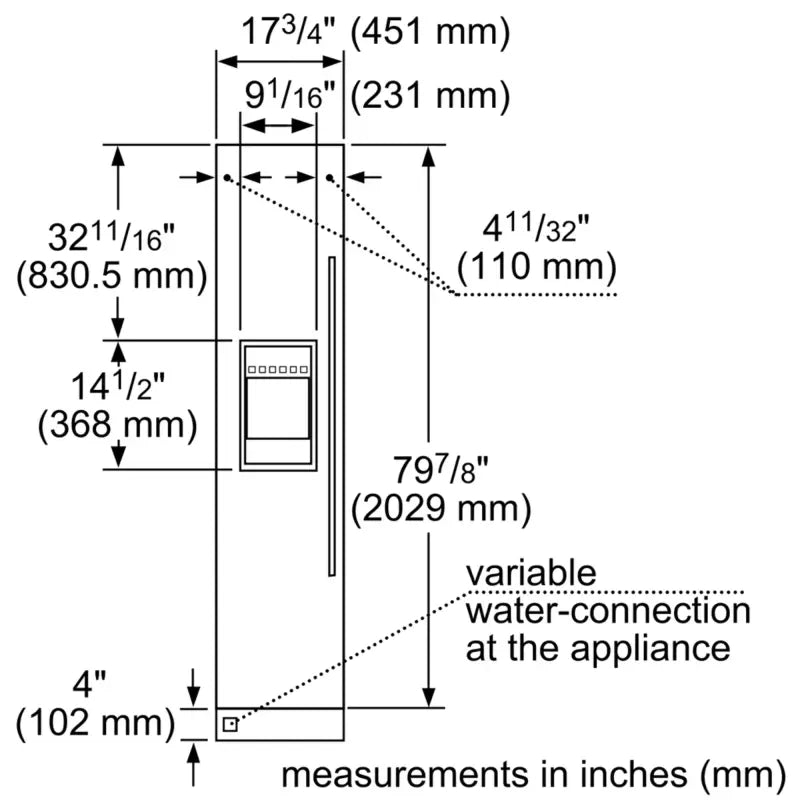 Thermador Built-in Freezer Column 18"  External Ice & Water Dispenser  Left Hinge - Panel Ready (T18ID905LP)
